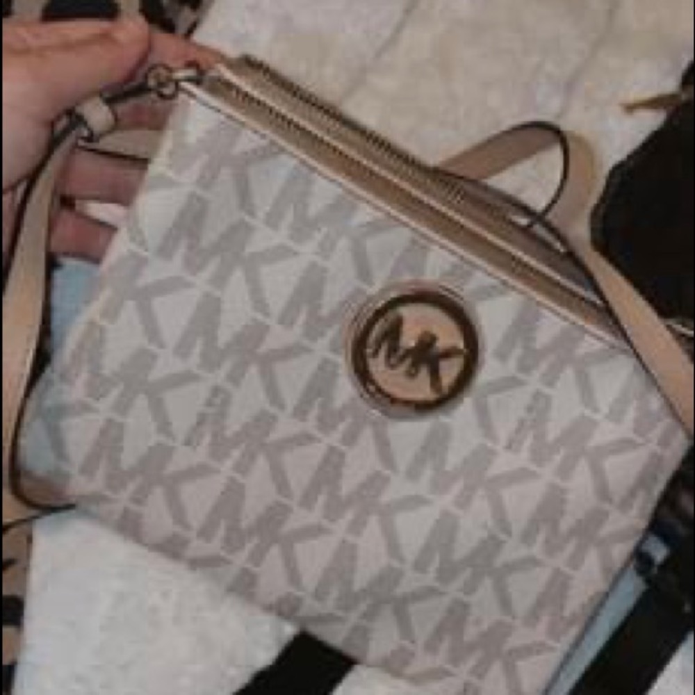 White and tan mk crossbody !